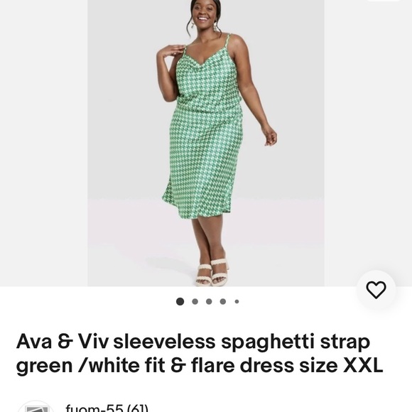 Ava & Viv sleeveless green geometric dress size 3X - Picture 10 of 10